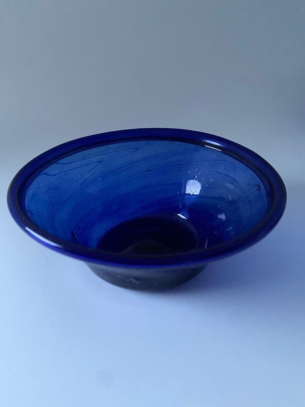 Koboltblå kunstglass romersk stil 