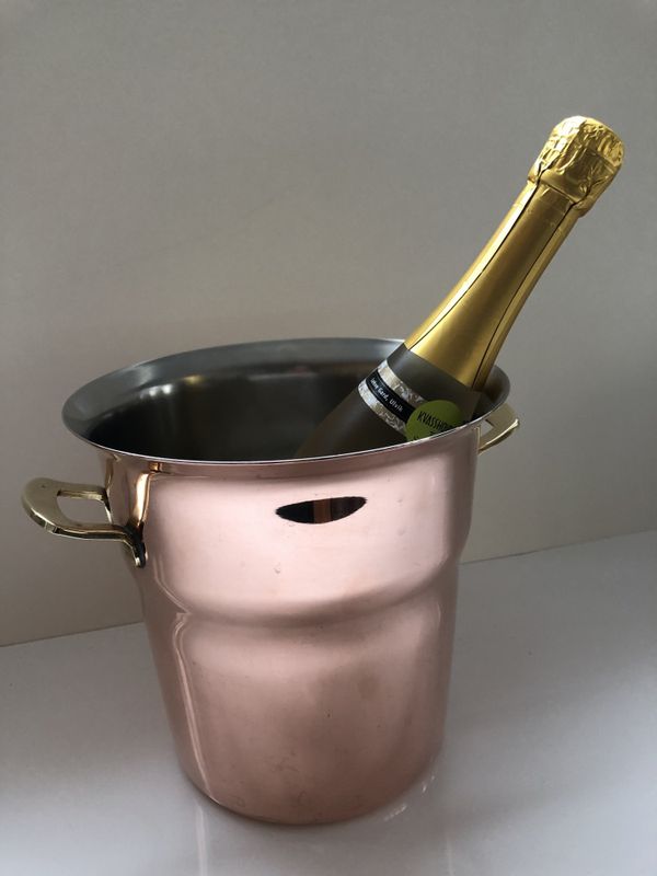 Champagnekjøler i kobber og stål