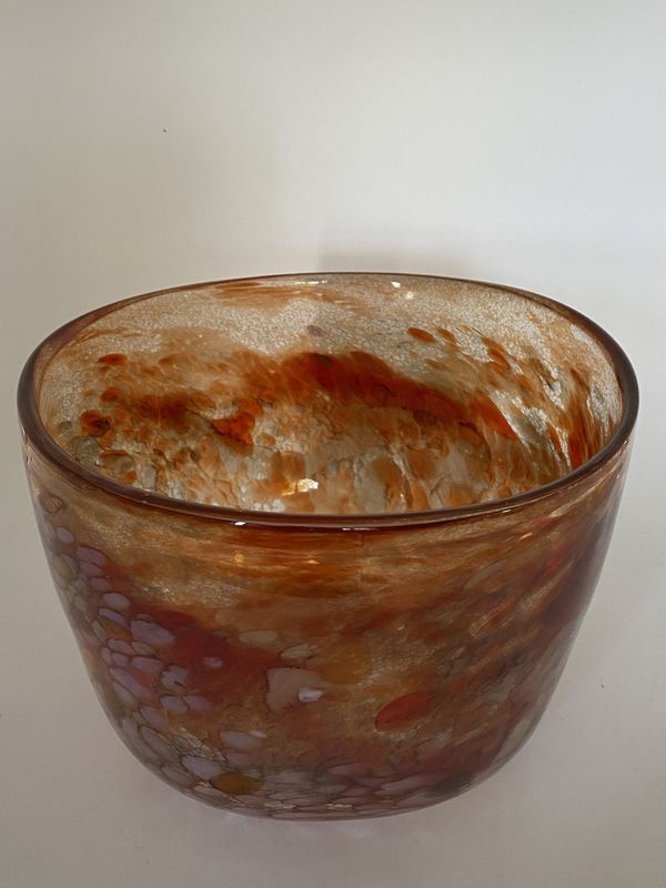 Meget stor kunstglass bolle Hadeland Gro Bergslien