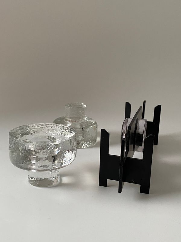 Telysholder i glass og metall 