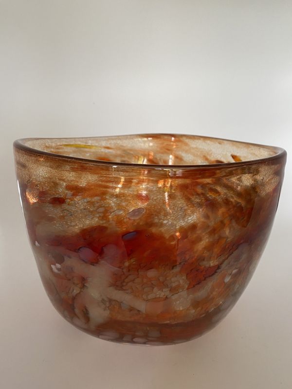 Meget stor kunstglass bolle Hadeland Gro Bergslien