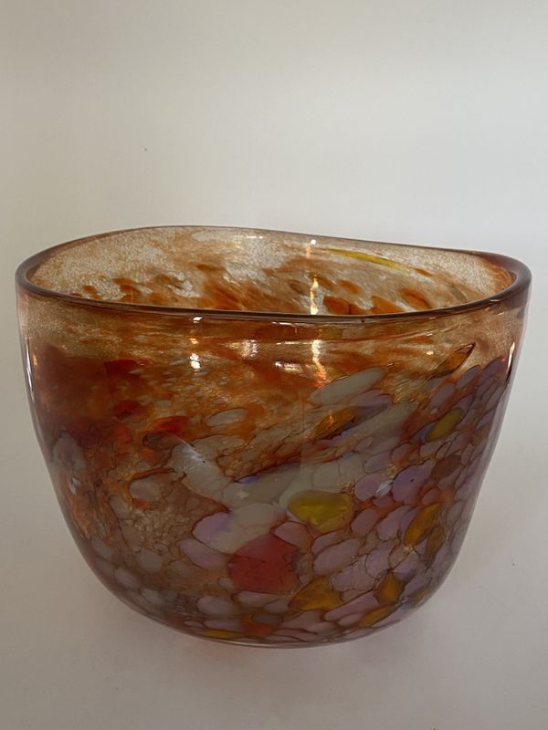Meget stor kunstglass bolle Hadeland Gro Bergslien